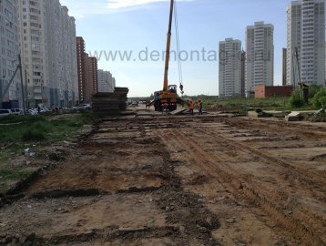 Демонтаж дорожной плиты