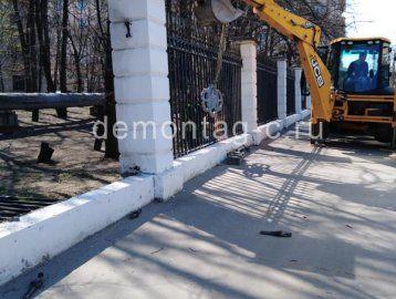 Демонтаж железобетонного забора по адресу г. Москва, ул. Верхняя Первомайская